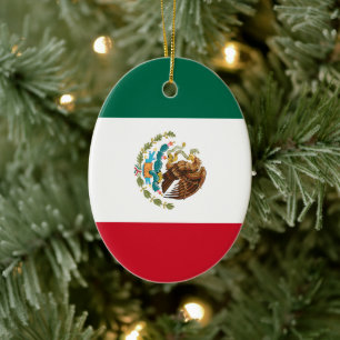 Ornamento De Cerâmica Bandeira Mexicana - Bandeira do México
