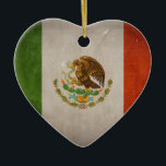 Ornamento De Cerâmica Bandeira mexicana de México do Grunge legal<br><div class="desc">Design da bandeira de México do Grunge do vintage---Digitas manipuladas.</div>