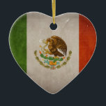 Ornamento De Cerâmica Bandeira mexicana de México do Grunge legal<br><div class="desc">Design da bandeira de México do Grunge do vintage---Digitas manipuladas.</div>