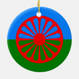 Ornamento De Cerâmica Bandeira oficial do cigano do Romani
