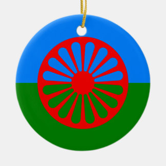 Ornamento De Cerâmica Bandeira oficial do cigano do Romani