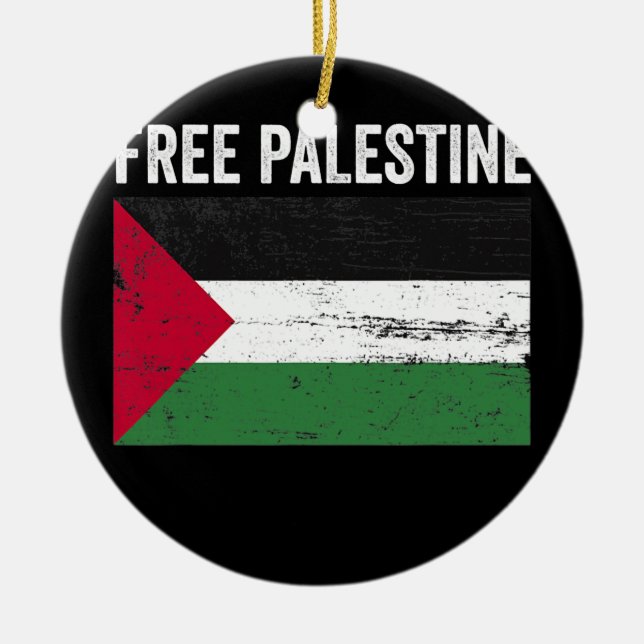Ornamento De Cerâmica Bandeira Palestina Liberdade Palestina Bandeira Ár (Frente)