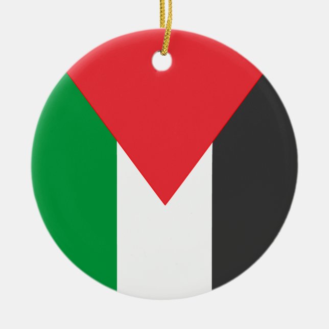Ornamento De Cerâmica Bandeira Palestina Livre sob medida (Frente)