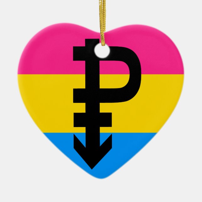 Ornamento De Cerâmica Bandeira Pansexual (Frente)