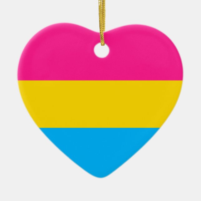 ORNAMENTO DE CERÂMICA "BANDEIRA PANSEXUAL DO ORGULHO " (Frente)