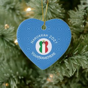 Ornamento De Cerâmica Bandeira Personalizada do Anjo Italiano da Hanukka