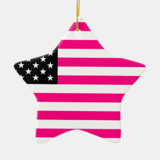 Ornamento De Cerâmica bandeira rosa americana