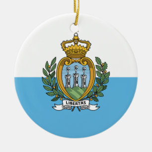 Ornamento De Cerâmica Bandeira Sammarinese