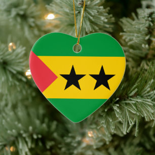 Ornamento De Cerâmica Bandeira São Tomé e Príncipe