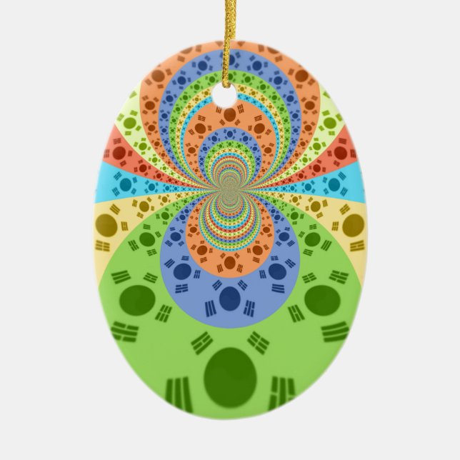 Ornamento De Cerâmica Bandeira Sul-Coreana Inspirou Abstrato Art Impress (Frente)