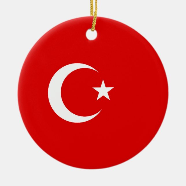 Ornamento De Cerâmica Bandeira turca (Frente)