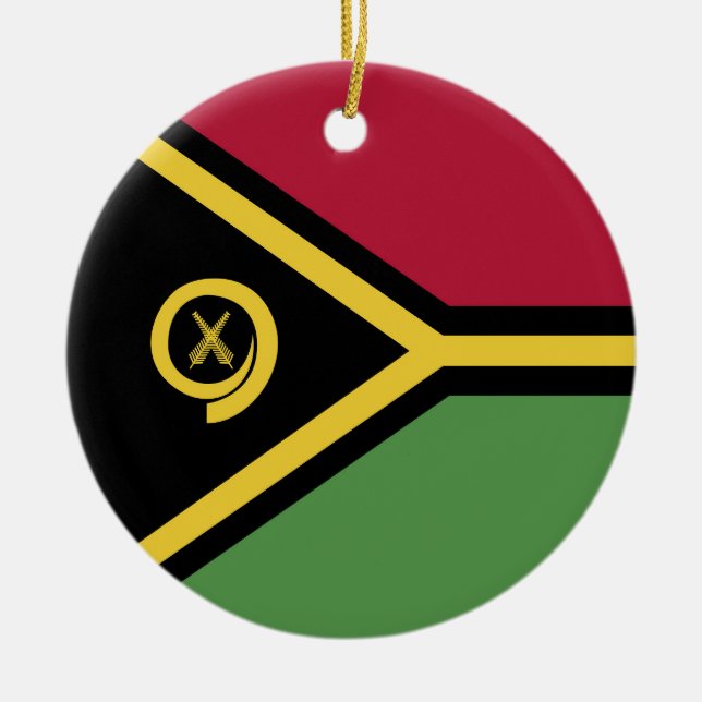 Ornamento De Cerâmica Bandeira Vanuatu (Frente)