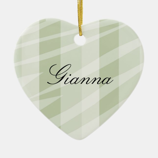 Ornamento De Cerâmica Bandeiras Brancas Mint Green (Frente)