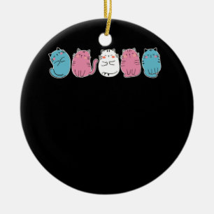 Ornamento De Cerâmica Bandeja Transgênero Cat LGBT Comunidade Trans Cu