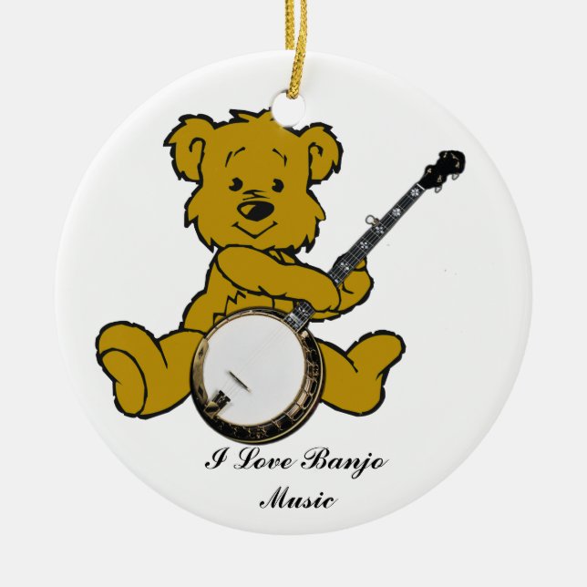 ORNAMENTO DE CERÂMICA BANJO BEAR ORNAMENT (Frente)