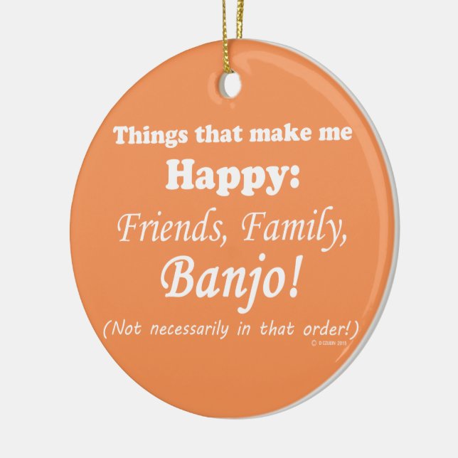 Ornamento De Cerâmica Banjo me deixa feliz (Esquerda)