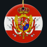 Ornamento De Cerâmica Banner branco vermelho Grão-Ducado da Toscana<br><div class="desc">Granducato di Toscana .Bandeira heráldica histórica,  Casaco de armas - Medici Hapsburg Lorena 1781-1859</div>