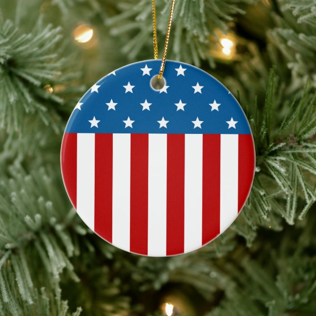 Ornamento De Cerâmica Banner de estrela girada (Árvore)