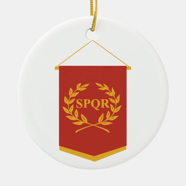 Ornamento De Cerâmica Banner SPQR (Frente)