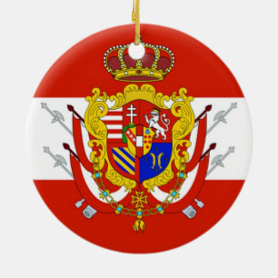 Ornamento De Cerâmica Banner vermelho branco Grão-Ducado da Toscana