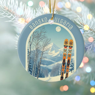 Ornamento De Cerâmica Bansko Bulgaria ski resort souvenir