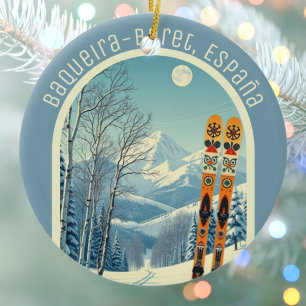 Ornamento De Cerâmica Baqueira-Beret Espanha área de esqui souvenir