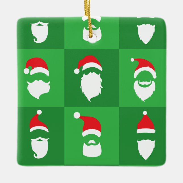 Ornamento De Cerâmica Barba Santa Claus (Frente)