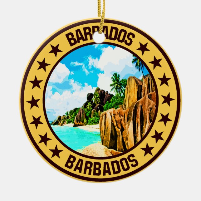 Ornamento De Cerâmica Barbados (Frente)