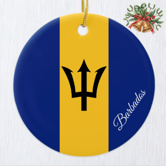 Ornamento De Cerâmica Barbados Christmas Ornament, Barbados Flag
