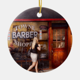 Ornamento De Cerâmica Barbeiro - Barbearia - Hora de cortar o cabelo