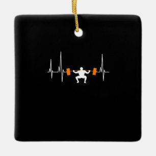 Ornamento De Cerâmica Barbell Weighising Heartbeat Bodybuilding Legal