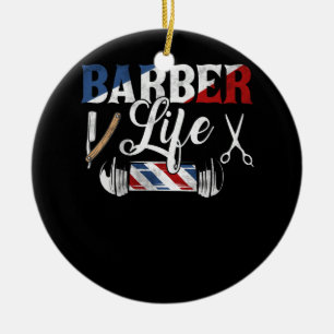 Ornamento De Cerâmica Barber - Tesoura Polar Blade Vintage - Cabelos Com