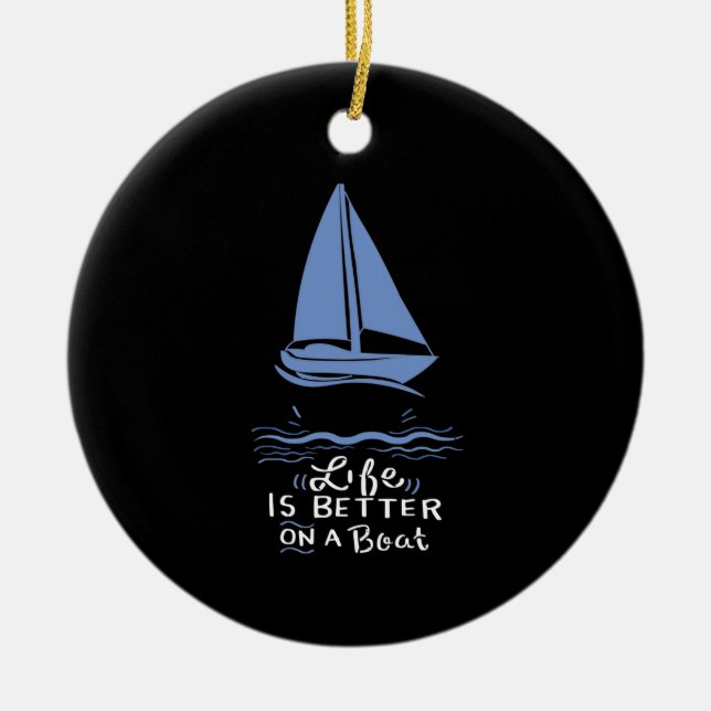 Ornamento De Cerâmica Barco à vela (Frente)