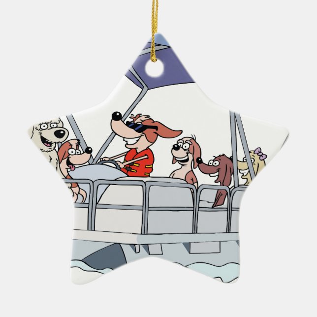 Ornamento De Cerâmica Barco do pontão (Frente)