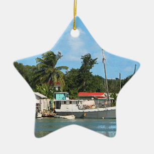 Ornamento De Cerâmica Barcos Atracados Antigua