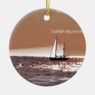 ORNAMENTO DE CERÂMICA BARCOS DE NAVIGAÇÃO