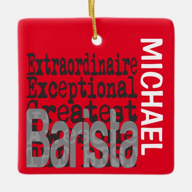 Ornamento De Cerâmica Barista Extraordinário PERSOM (Frente)