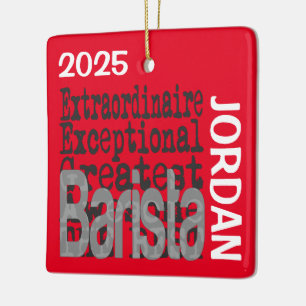 Ornamento De Cerâmica Barista Extraordinário PERSONALIZADO