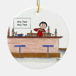 Ornamento De Cerâmica Barman - fêmea