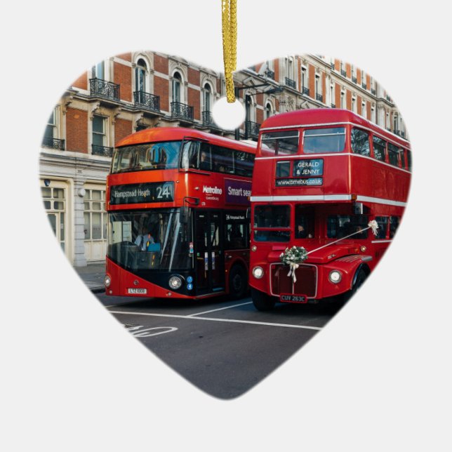 Ornamento De Cerâmica Barramento Red Double Decker (Frente)