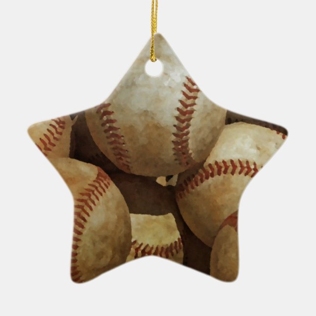 Ornamento De Cerâmica Baseball (Frente)