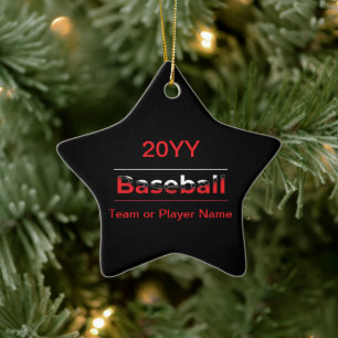 Ornamento De Cerâmica Baseball - Arte Geométrica Minimalista
