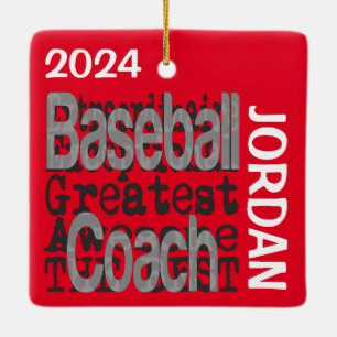 Ornamento De Cerâmica Baseball Coach Extraordinaire CUSTOM