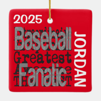 Ornamento De Cerâmica Baseball Fanatic Extraordinaire PERSONALIZADO