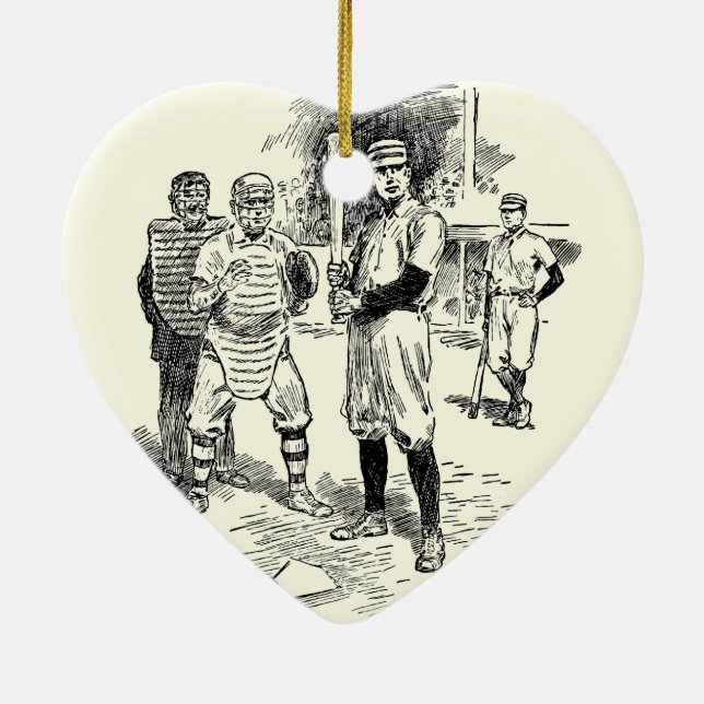 Ornamento De Cerâmica Baseball:Jogadores (Verso)