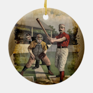 Ornamento De Cerâmica Baseball:Vintage