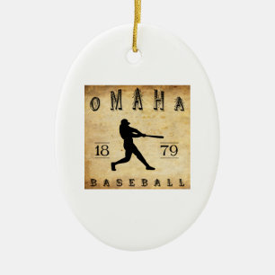 Ornamento De Cerâmica Basebol 1879 de Omaha Nebraska