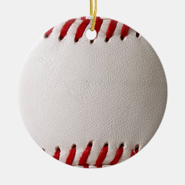 Ornamento De Cerâmica Basebol e Softbol Costura Vermelha (Frente)