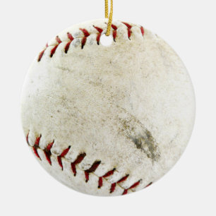 Ornamento De Cerâmica Basebol ou softball - sujo e amado bem!