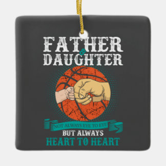 Ornamento De Cerâmica Basketball Father and Girl